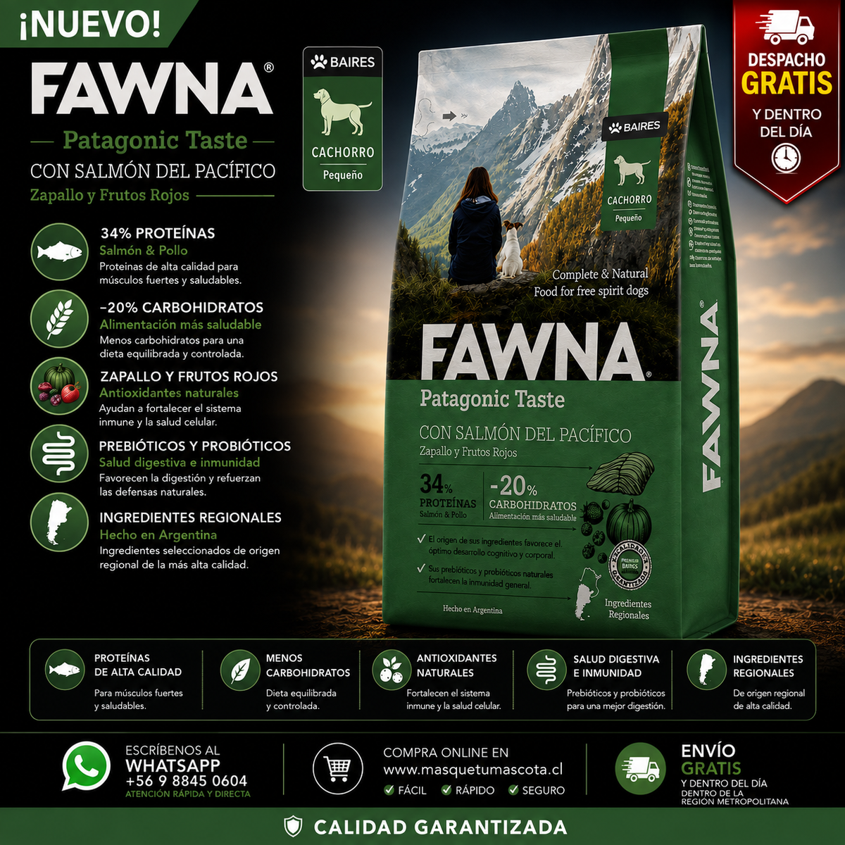 Fawna Cachorro Raza Pequeña Salmon 3kg