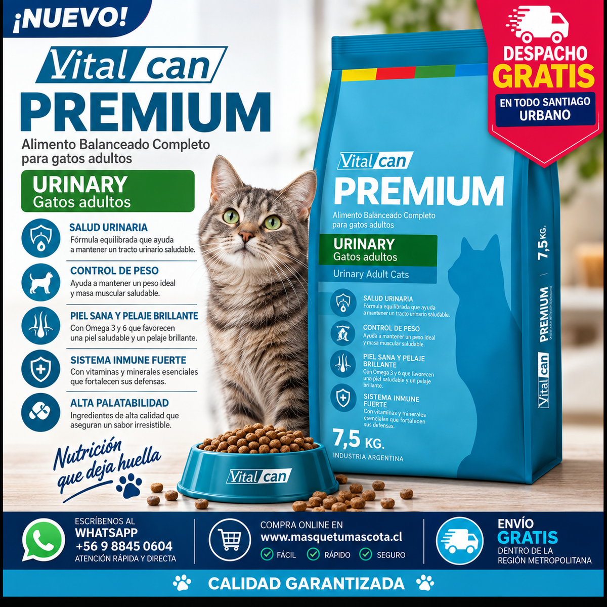 Vitalcan Gato Adulto Urinary 7,5 kg