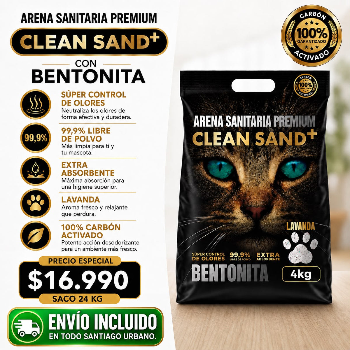 Arena Cleansand+ Premium 24 kg Lavanda
