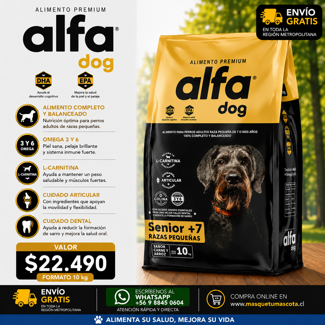 Alfa Dog Adulto Senior Raza Pequeña 10kg
