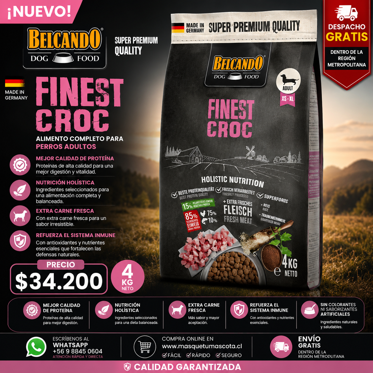 Belcando Perro Adulto Finest Croc 4KG