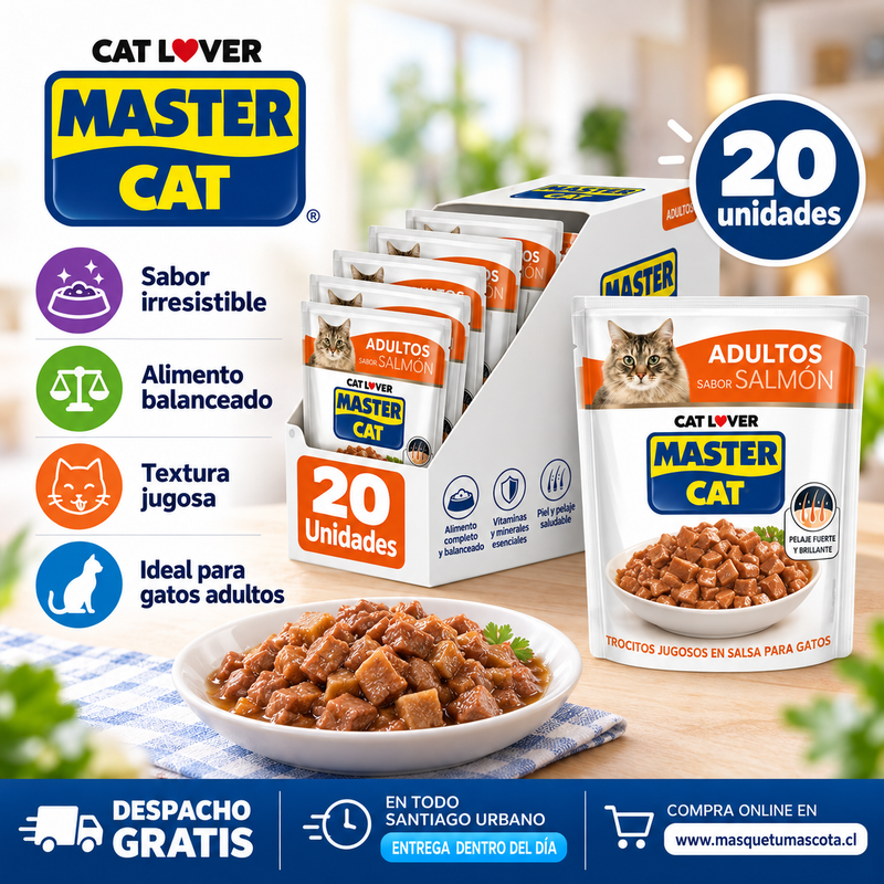 Caja Sachet Master Cat Salmon 20 Unidades