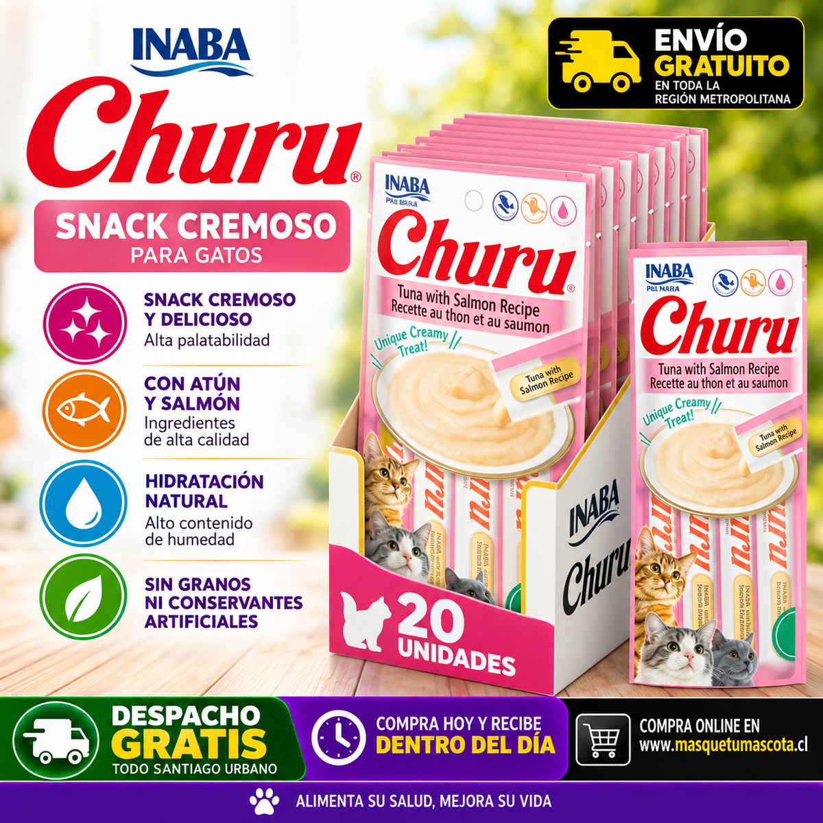 Caja Churu Salmon 24 unidades.