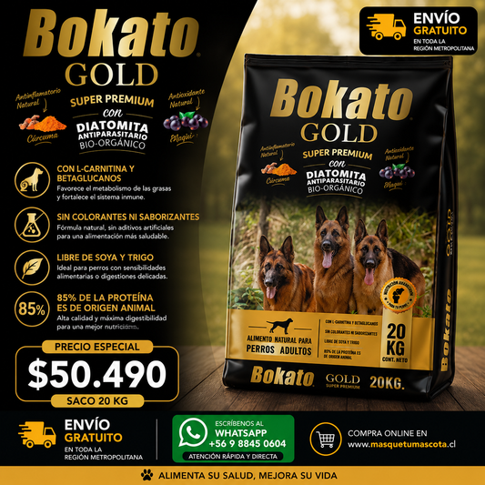 Bokato Gold, Super premiun formato 20 kg 26% Proteina.