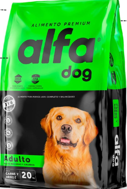 Alfa dog adulto Premium 24% de Proteina.