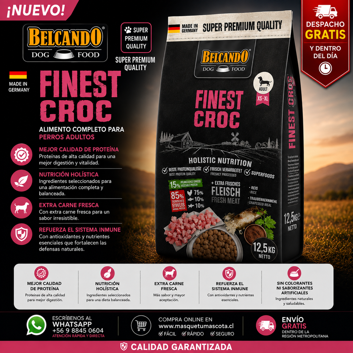 Belcando Adulto Perro Fines Croc 12kg