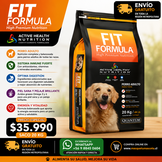 Fit Formula Adulto - 20 Kg 27% de Proteina.