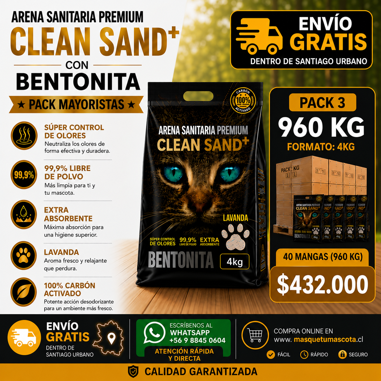 Clean sand Pack 3 960 kg.