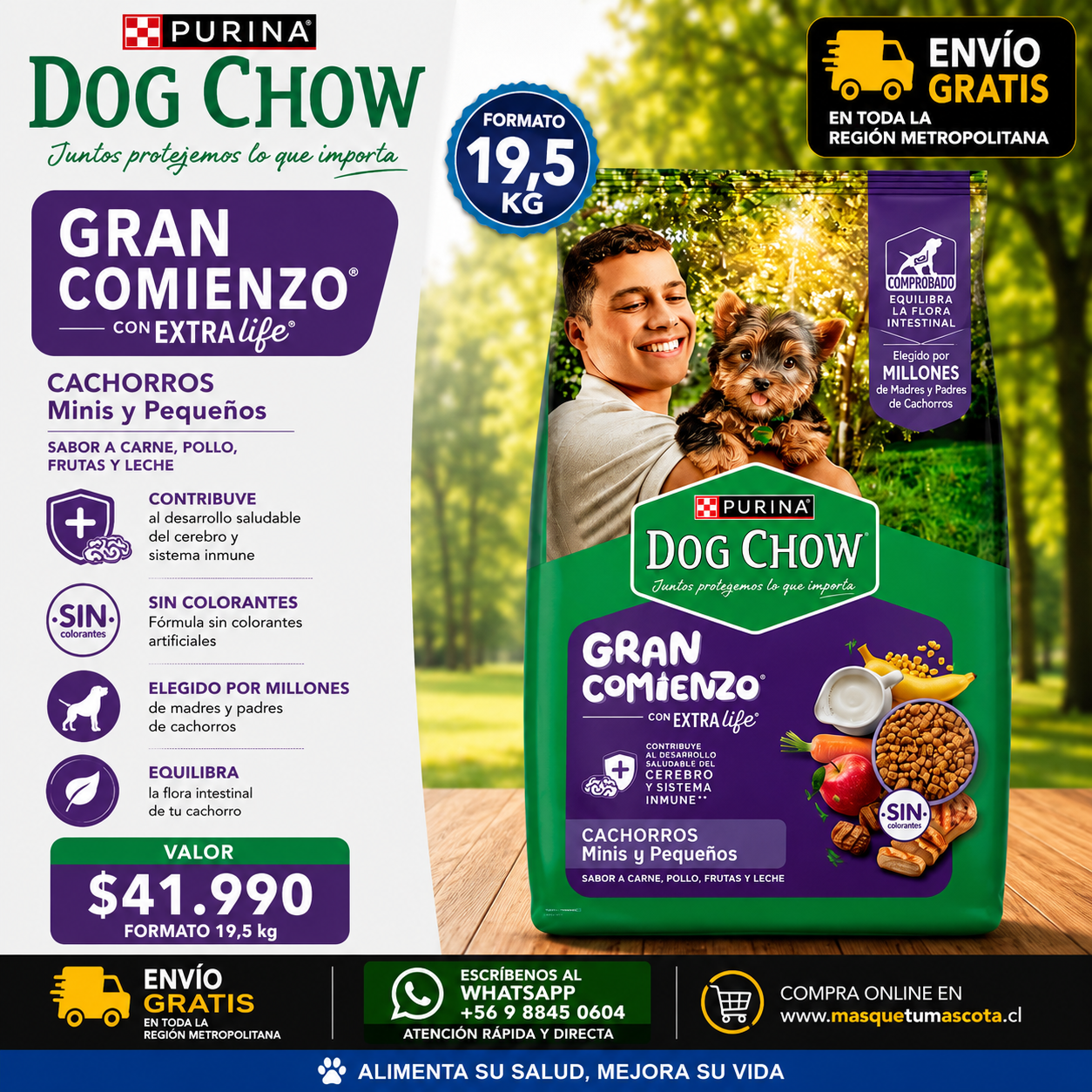 Dog Chow Cachorro Minis y Pequeños 19,5 kg