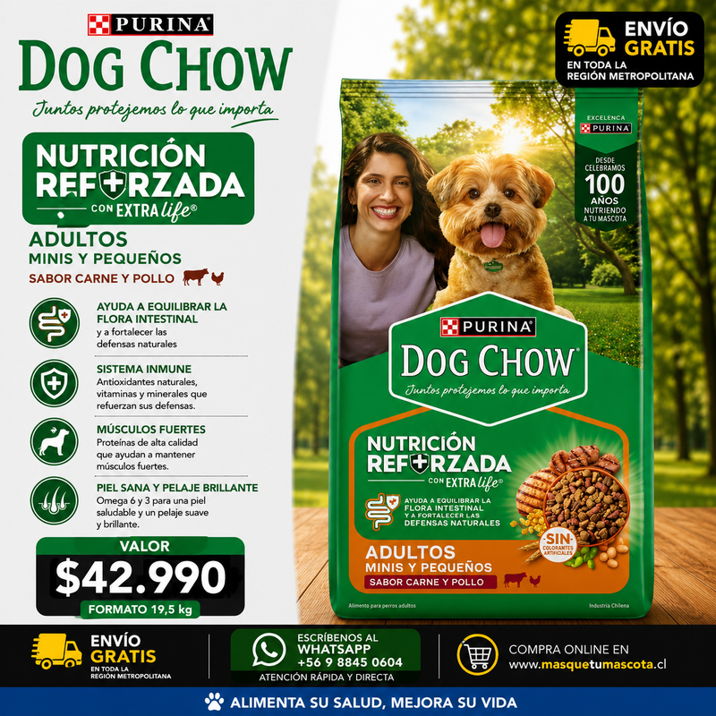 Dog Chow Adulto Raza Pequeñas 19,5kg