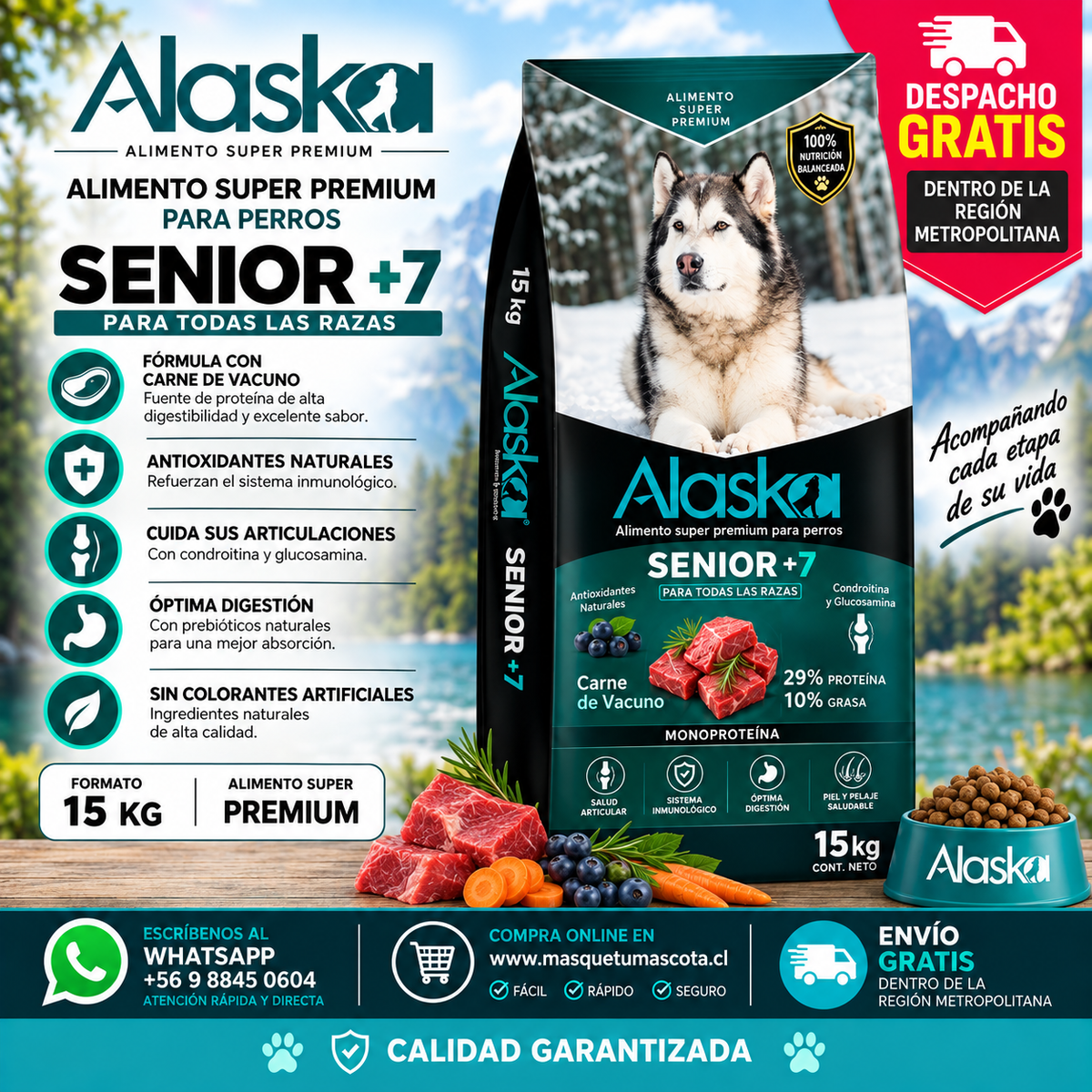 Alaska Senior Adulto Senior 15kg.