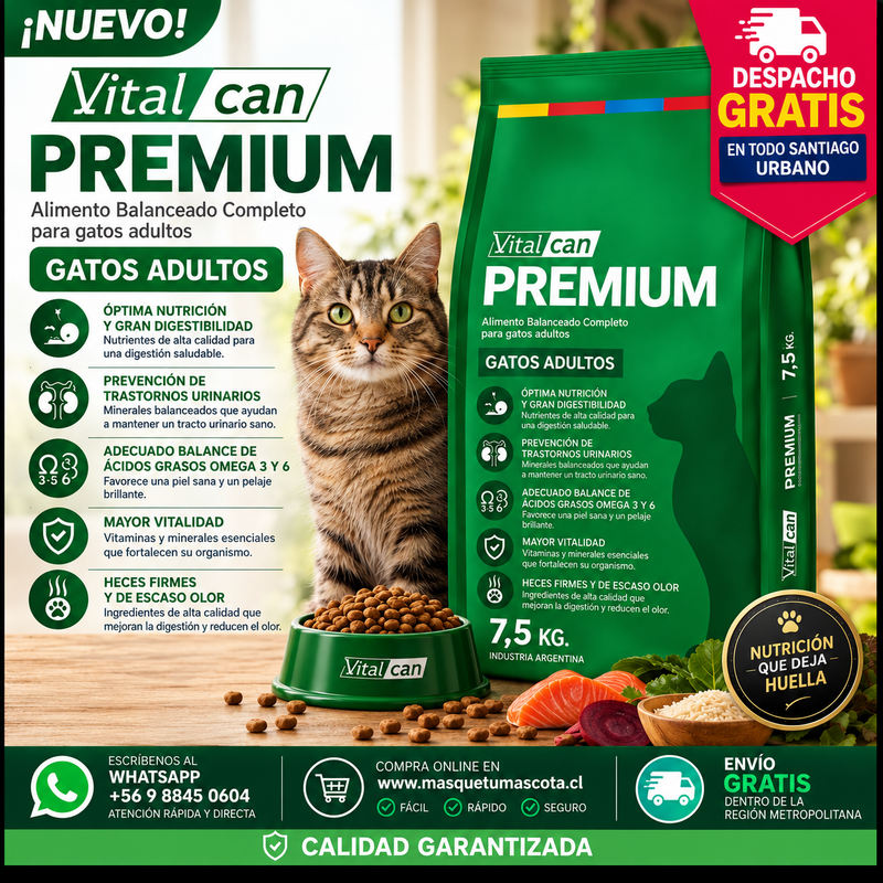 Vitalcan Gato Adulto Mix 7,5kg.
