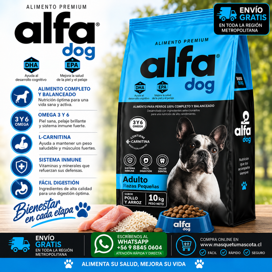 Alfa Dog Adulto Raza Pequeña 10kg.