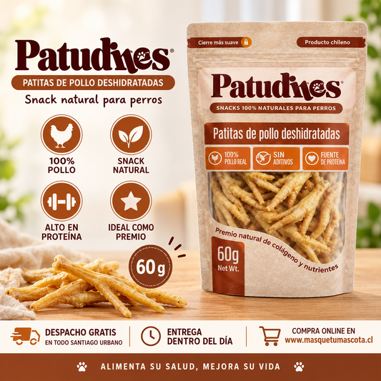 Patitas Deshidratadas Snack Natural para perros 60gr