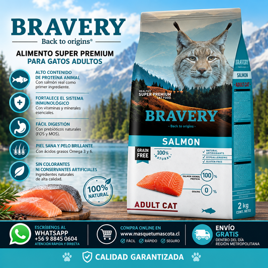 Bravery Gato Esterilizado Salmon 2 kg