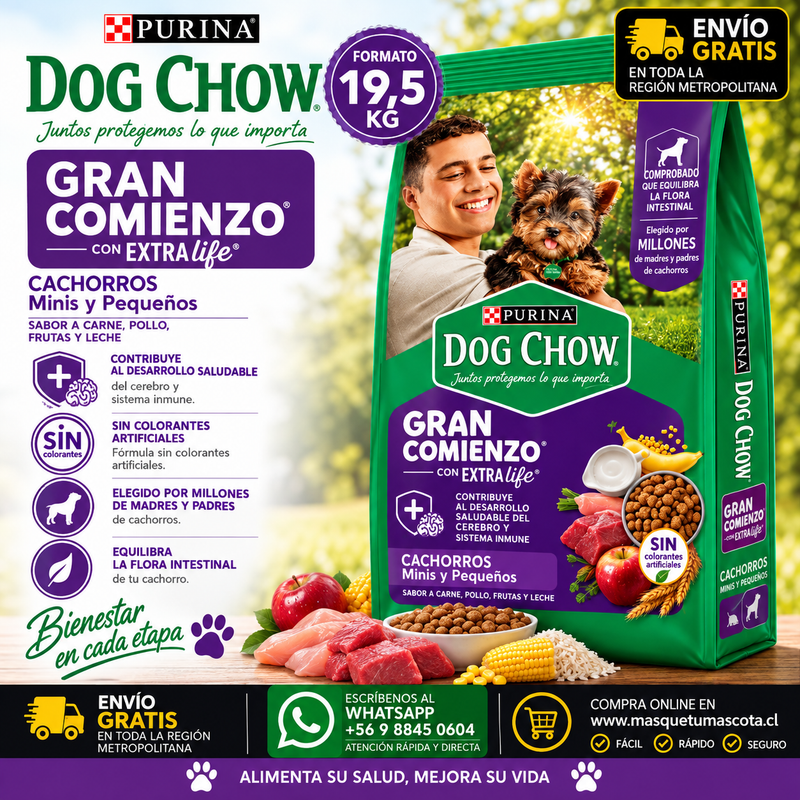 Dog Chow Cachorro Minis y Pequeños 19,5 kg