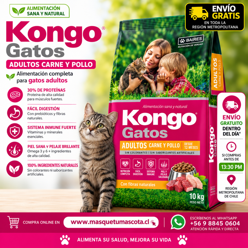 Kongo Gato Carne y Pollo  8 kg