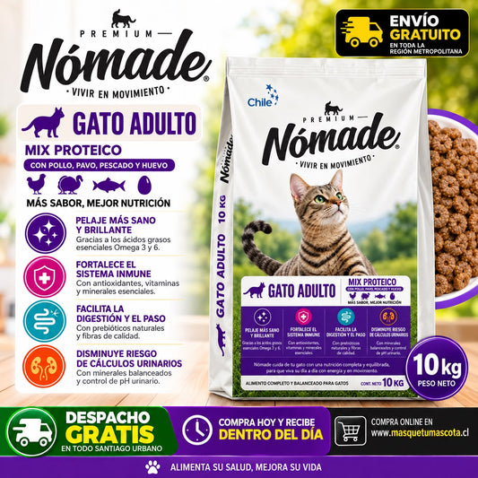Nómade Gato - 10 kilos 30% de Proteina.