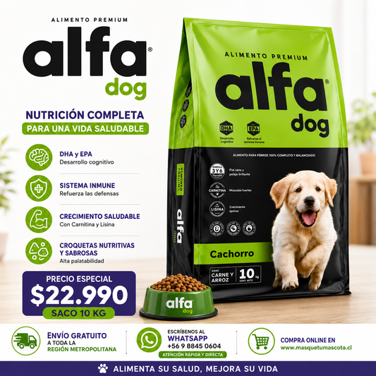 Alfa Dog Cachorro 10kg 27% de Proteina.