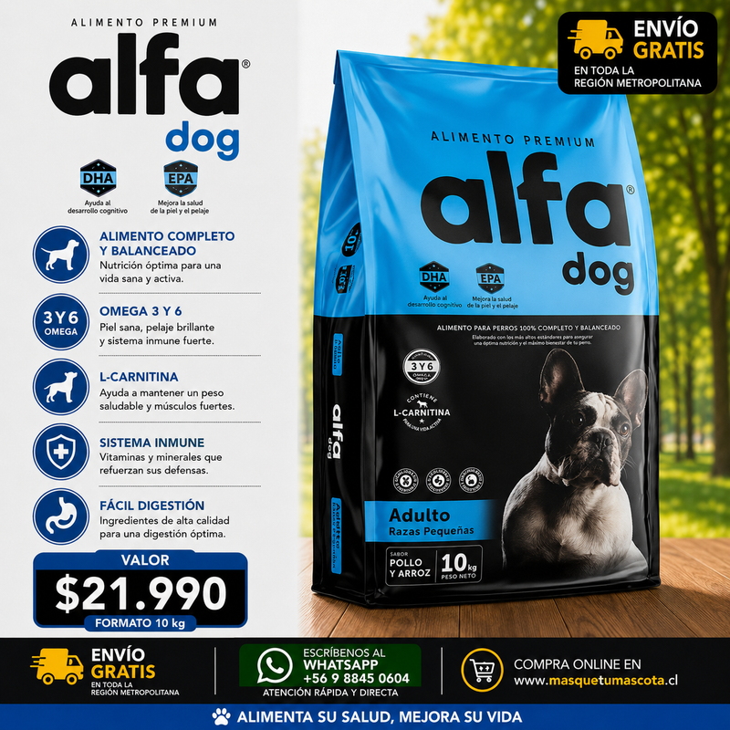 Alfa Dog Adulto Raza Pequeña 10kg.