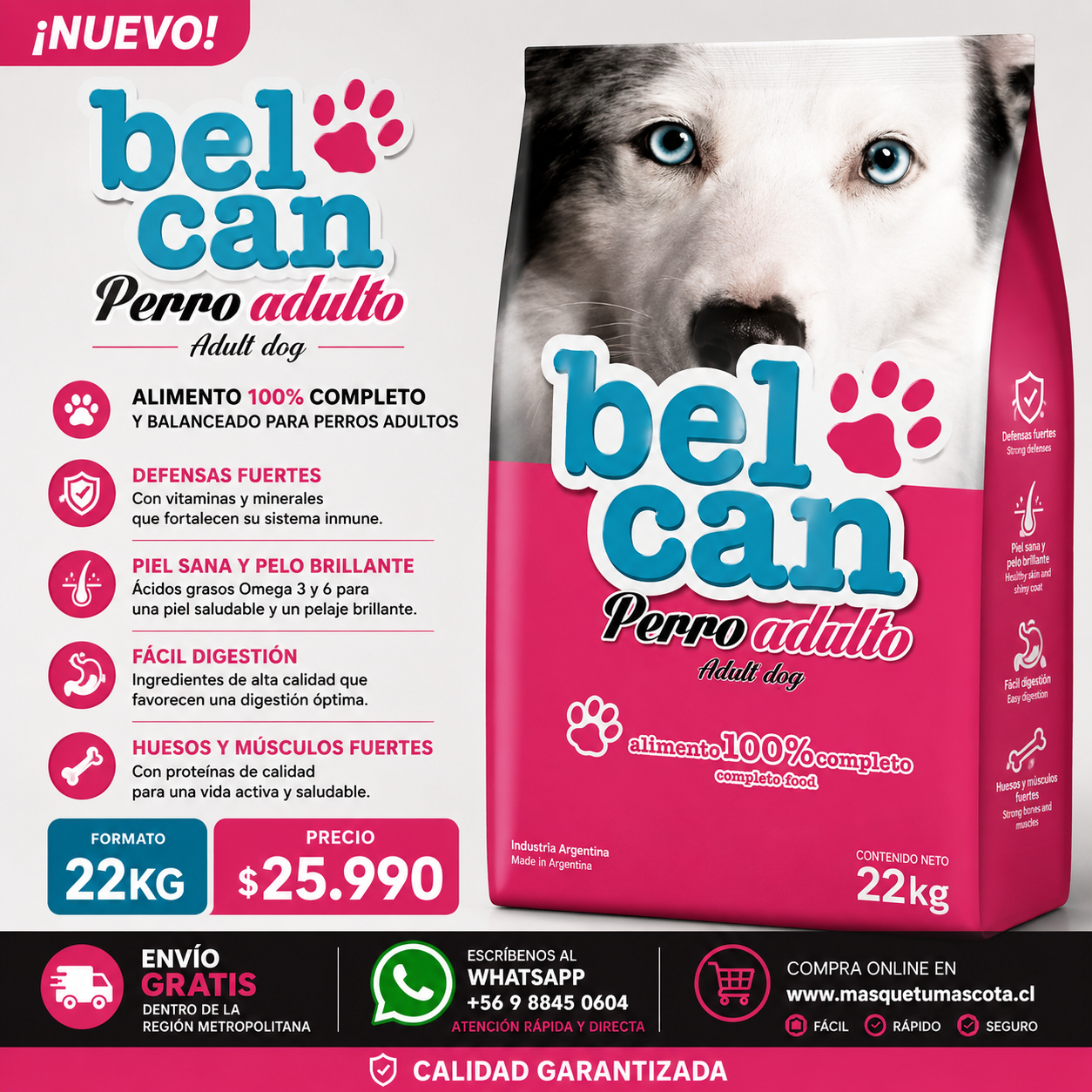 Belcan Adulto 22 kg.