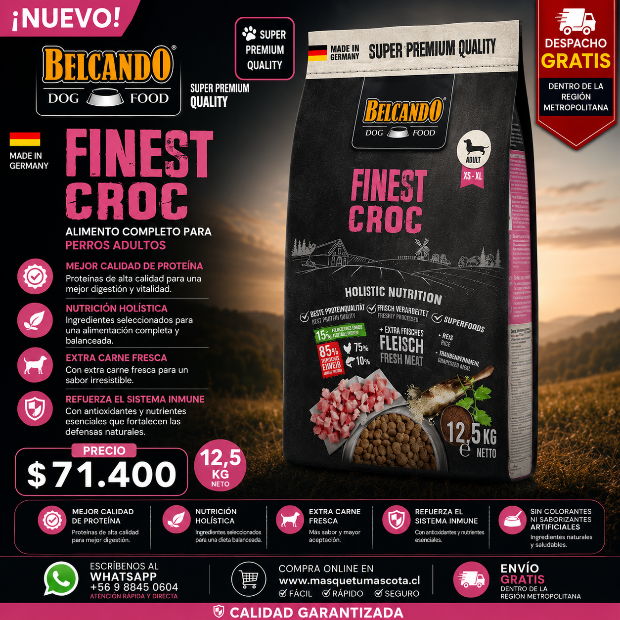 Belcando Adulto Perro Fines Croc 12kg