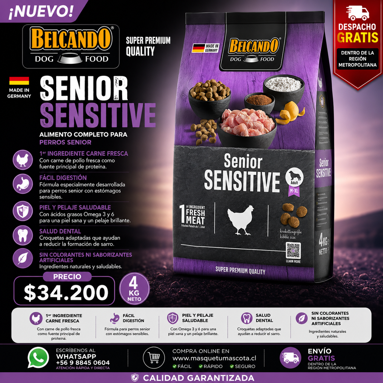 Belcando Adulto Senior Sensitive 4Kg