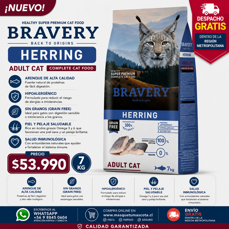 Bravery Gato Arenque 7kg