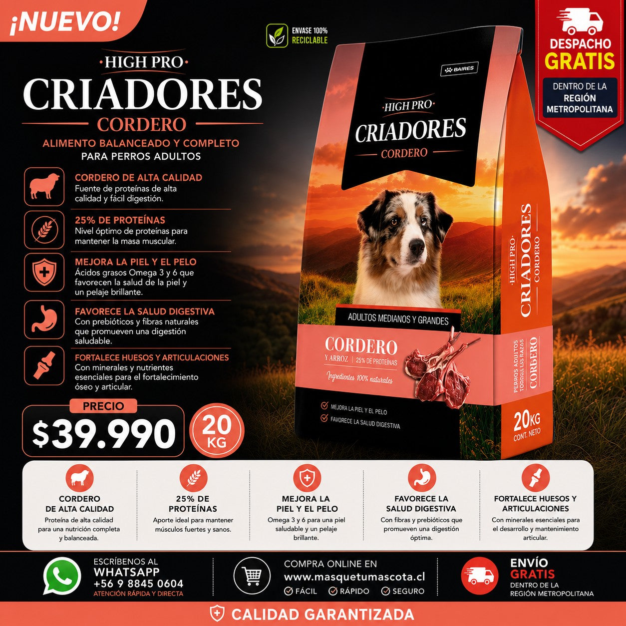 Criadores Cordero 20 Kg