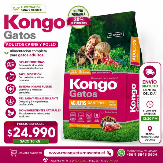 Kongo Gato Carne y Pollo  8 kg