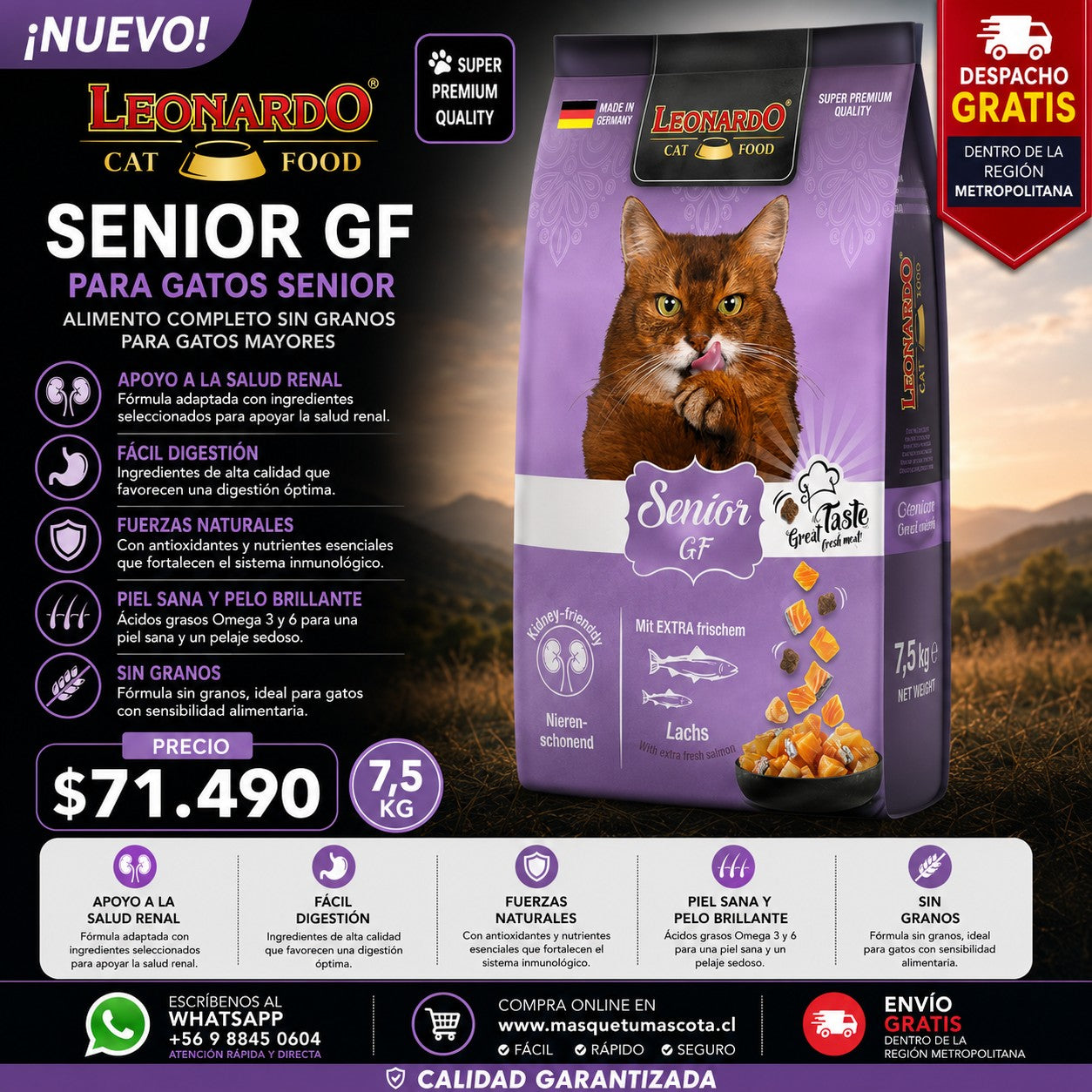 Leonardo Adulto Senior GF Salmon 7,5