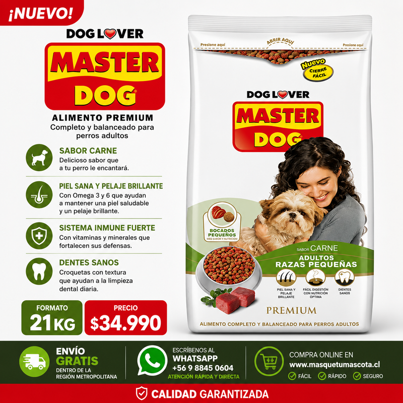 Master Dog razas pequeñas 21 kg.